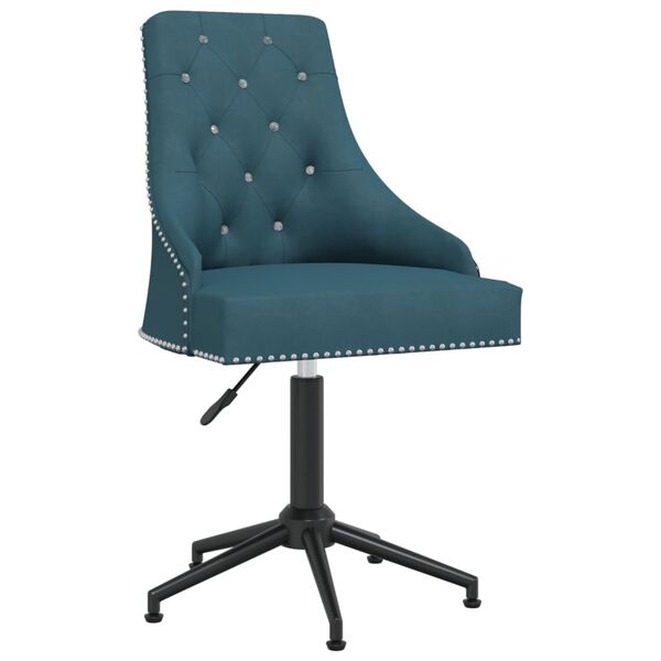 vidaXL Eetkamerstoelen draaibaar 4 st fluweel blauw