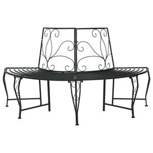 vidaXL Boom bank 4-Aantal zitplaatsen 160 x 80 x 89 cm Staal Zwart