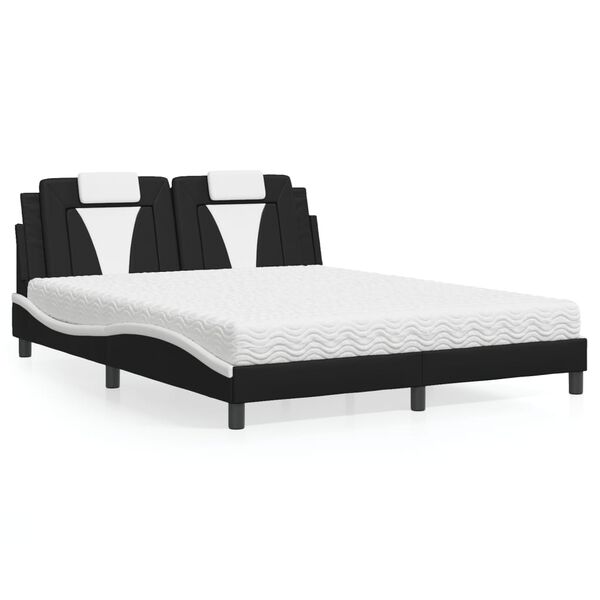 vidaXL Bed "Viana" met matras kunstleer zwart en wit 160x200 cm