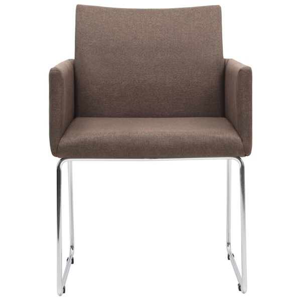 vidaXL Eetkamerstoelen 2 st stof bruin