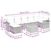 vidaXL 8-delige Loungeset met kussens poly rattan grijs