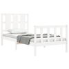vidaXL Bedframe met hoofdbord massief hout wit
