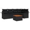 vidaXL Tuinbankenset 6 st Zwart poly rattan