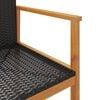 vidaXL Tuinstoelen 2 st poly rattan en massief hout zwart