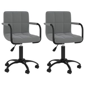 vidaXL Eetkamerstoelen draaibaar 2 st fluweel donkergrijs