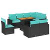 vidaXL 9-delige Loungeset met kussens poly rattan zwart
