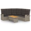 vidaXL 2-delige Loungeset met kussens poly rattan grijs