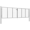 vidaXL Tuinpoort gegalvaniseerd staal 400x100 cm zilver