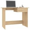 vidaXL Bureau 100x50x76 cm bewerkt hout gerookt eikenkleurig