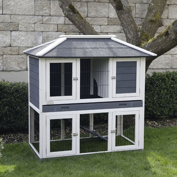 Kerbl Konijnenhok Villa 118x68x118 cm geglazuurd hout