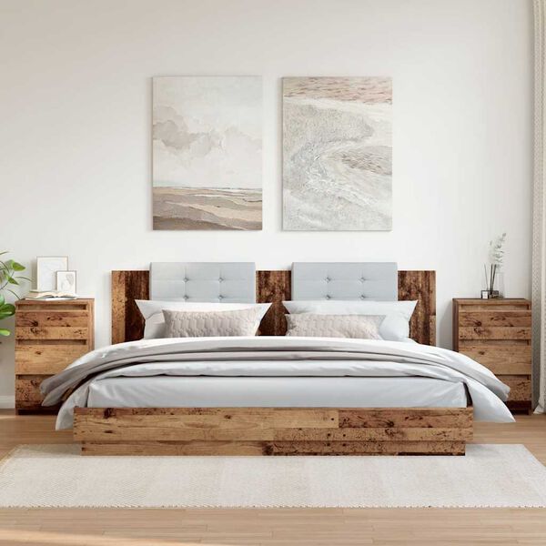 vidaXL Nachtkastjes 2 st 40x35x62,5 cm bewerkt hout oud houtkleurig