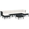 vidaXL 8-delige Loungeset met kussens poly rattan zwart