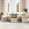 vidaXL Tuin Sofa Set met kussen met opslag 9 pcs Beige Poly riet