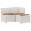 vidaXL 3-zits tuinbank met kussens in rattanlook PP Wit