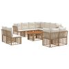 vidaXL Tuinbankenset 12 st Natuurlijk en Cr&egrave;me Wit poly rattan