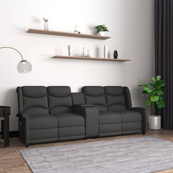 vidaXL Massagestoel 4-zits verstelbaar met bekerhouder donkergrijs