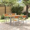 vidaXL Tuin eettafelset 5 pcs Grijs Massief Acaciahout
