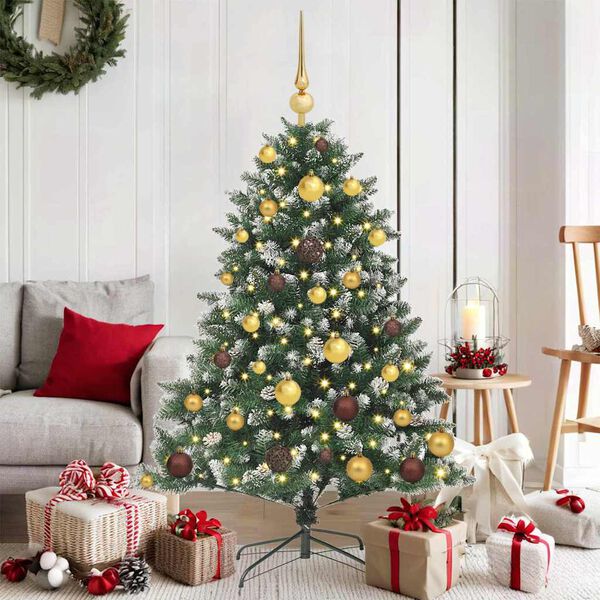 vidaXL Kunstkerstboom met 150 LED Groen 120 cm PVC en Plastic en Staal