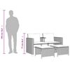 vidaXL Tuinbank 2-zits met tafel en voetenbanken poly rattan zwart