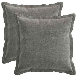 vidaXL Kussensloop 2 st HOUTEN Donkergrijs 30 x 30 cm Chenille Stof