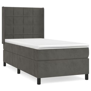 vidaXL Boxspring met matras fluweel donkergrijs 80x200 cm