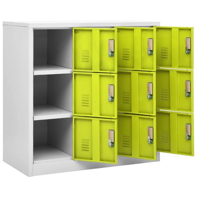 vidaXL Lockerkasten 5 st 90x45x92,5 cm staal lichtgrijs en groen