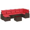 vidaXL Tuin Sofa Set met kussen met opslag 8 pcs Bruin poly rattan