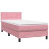 vidaXL Boxspring met matras fluweel roze 80x220 cm