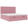 vidaXL Ottoman bed met matrassen en LED's 160x200cm fluweel roze