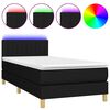 vidaXL Boxspring met matras en LED stof zwart 100x200 cm