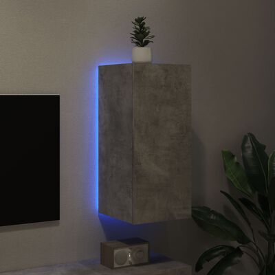 vidaXL Tv-wandmeubel met LED-verlichting 30,5x35x70 cm betongrijs