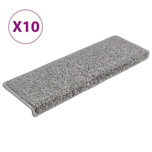 vidaXL Trapmatten 10 st 65x21x4 cm Grijs Rechthoekige Rand