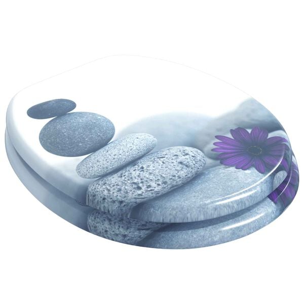 vidaXL Toiletbril Grijs 44 x 38 cm MDF-plaat