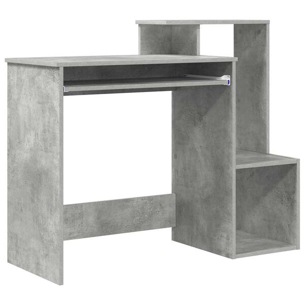 vidaXL Bureau met lade Beton Grijs 106 x 41 x 88.5 cm Bewerkt hout