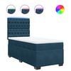 vidaXL Boxspring met matras fluweel blauw 90x190 cm