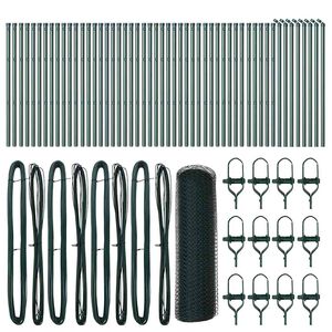 vidaXL zeshoekig gaashek met grondbevestiging 100 x 0,4 m Groen Mesh
