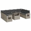 vidaXL 10-delige Loungeset met kussens poly rattan lichtgrijs