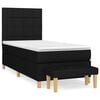 vidaXL Boxspring met matras stof zwart 100x200 cm