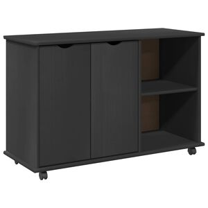 vidaXL Rolling Kast Grijs 100 x 39 x 65,5 cm Massief Vurenhout
