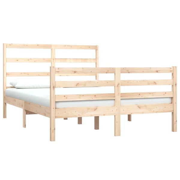 vidaXL Bedframe massief grenenhout 135x190 cm