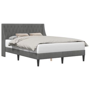 vidaXL Bedframe met hoofdeinde Donkergrijs 140 x 190 cm Fluweel