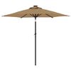 vidaXL Parasol met stalen paal 225x225x212 cm taupe