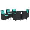 vidaXL Tuin Eetset 7 st Zwart Poly riet