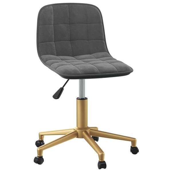 vidaXL Eetkamerstoel draaibaar fluweel donkergrijs