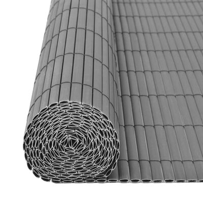 vidaXL Tuinafscheiding dubbelzijdig 150x500 cm PVC grijs