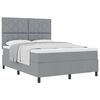 vidaXL Boxspringbed met hoofdeinde Lichtgrijs 160 x 200 cm Stof