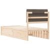 vidaXL Bedframe met Gevoerd Hoofdgedeelte Taupe 75 x 190 cm