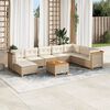 vidaXL 9-delige Loungeset met kussens poly rattan beige