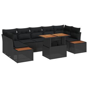 vidaXL Tuinbankenset 8 st Zwart en Bruin