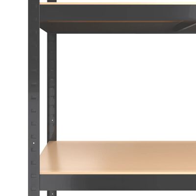 vidaXL Werktafel 5-laags met schappen staal & bewerkt hout antraciet